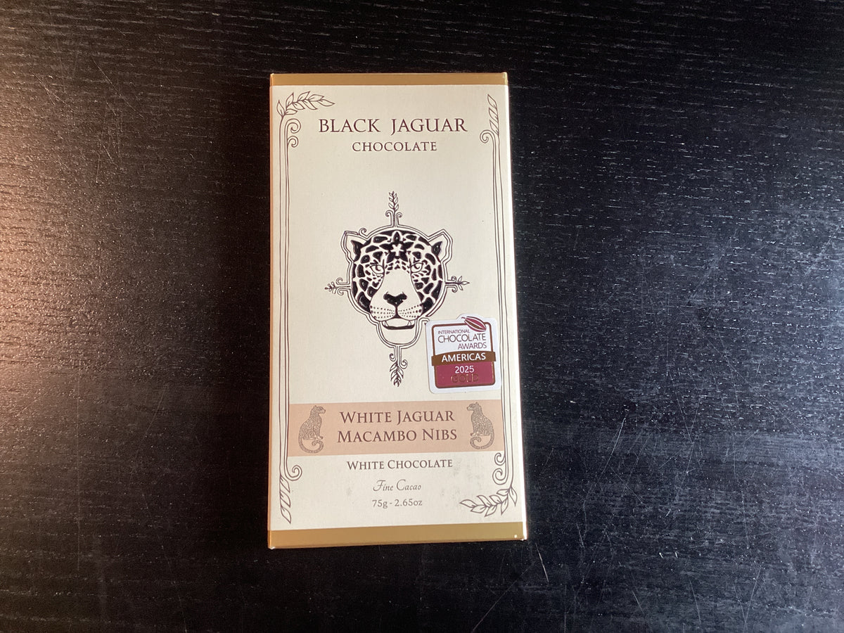 Black Jaguar White Chocolate with Jaguar Cacao Nibs